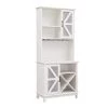 Home Source White Kitchen Pantry Microwave Stand with Open-Shelves and Wine Rack by Home Source Industries -Loungie Sales Shop white home source industries computer desks dc13 wht hd 64 1000