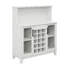 Home Source White Microwave Station and Bar Cabinet with 4-Shelves and Wine Rack by Home Source Industries
