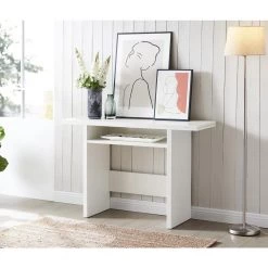 Home Source 47.25 in. White Rectangular MDF Folding Table (Seats-4) by Home Source Industries -Loungie Sales Shop white home source industries kitchen dining tables oc 7040wh hd 31 1000