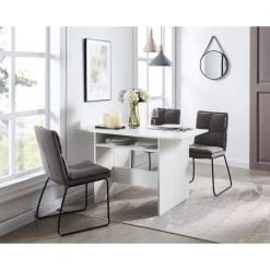 Home Source 47.25 in. White Rectangular MDF Folding Table (Seats-4) by Home Source Industries -Loungie Sales Shop white home source industries kitchen dining tables oc 7040wh hd c3 1000