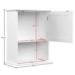 White Wall-Mounted Storage Cabinet with Open Shelf by Lavish Home -Loungie Sales Shop white lavish home accent cabinets 80 bath wlddopshf wh c3 1000