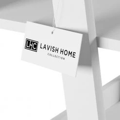 36.75 in. White Wood 4-shelf Ladder Bookcase with Open Back by Lavish Home -Loungie Sales Shop white lavish home bookcases bookshelves hw0200306 1f 1000