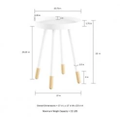 White Wooden Round Tray Top Color-Block Side Table by Lavish Home 13 White Wooden Round Tray Top Color-Block Side Table by Lavish Home -Loungie Sales Shop white lavish home end side tables hw0200176 4f 1000