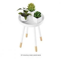 White Wooden Round Tray Top Color-Block Side Table by Lavish Home 12 White Wooden Round Tray Top Color-Block Side Table by Lavish Home -Loungie Sales Shop white lavish home end side tables hw0200176 c3 1000