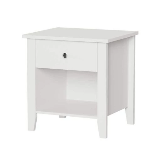 21 in. White Traditional End Table with Drawer and Storage Shelf by Lavish Home -Loungie Sales Shop white lavish home end side tables hw0200311 64 1000