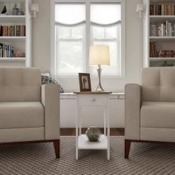 White & Oak Narrow End Table with Drawer by Lavish Home -Loungie Sales Shop white lavish home end side tables hw0200316 31 1000