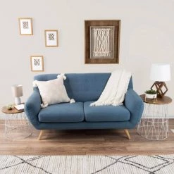 White 2-Piece Nesting Veneer Metal and Wood Round Accent Table Set by Lavish Home -Loungie Sales Shop white lavish home nesting tables hw0200079 31 1000