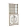 Home Source White Oak Corner Bar Cabinet with Mirrored Panels by Home Source Industries -Loungie Sales Shop white oak home source industries bar cabinets dc75 whoak hd 64 1000