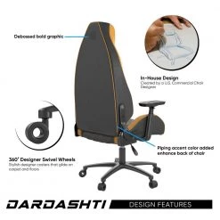 Dardashti Yellow Gaming Chair Commercial Grade, Ergonomic, Racing by Atlantic -Loungie Sales Shop yellow atlantic home theater seating 78050358 1f 1000