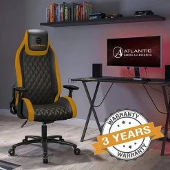 Dardashti Yellow Gaming Chair Commercial Grade, Ergonomic, Racing by Atlantic -Loungie Sales Shop yellow atlantic home theater seating 78050358 31 1000